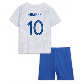 Frankrike Kylian Mbappe #10 Bortaställ Barn VM 2022 Kortärmad (+ Korta byxor)